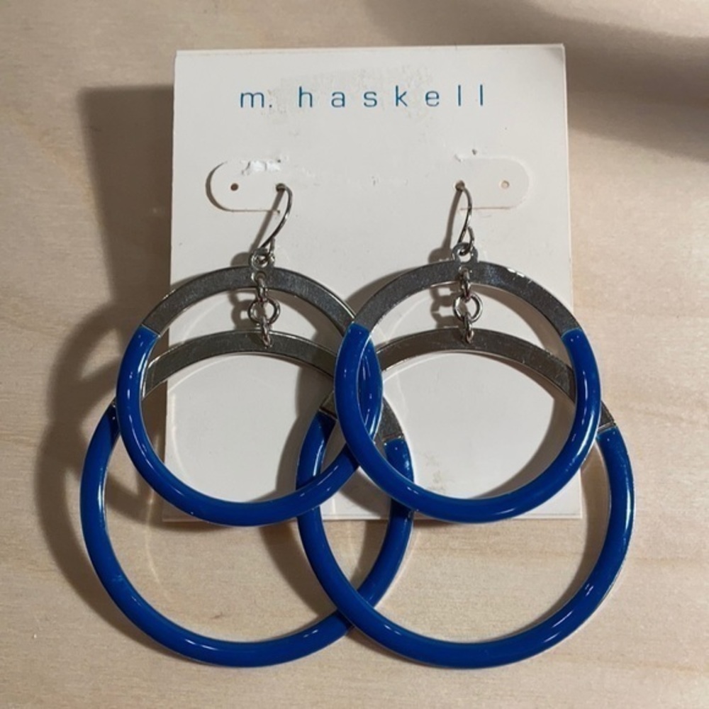 NWT Miriam Haskell double hoop earrings